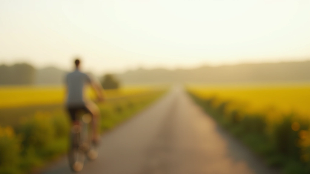 Nederlandse landschapsafbeelding met fietspad en natuurlandschap, licht en ruimte, minimalistische compositie